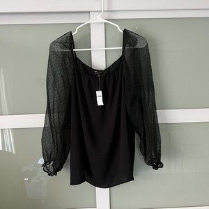 Banana Republic Black Statement Blouse NWT